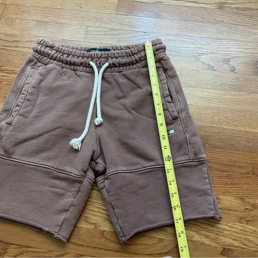 YoungLA light Brown Men's athletic sweat Shorts Small